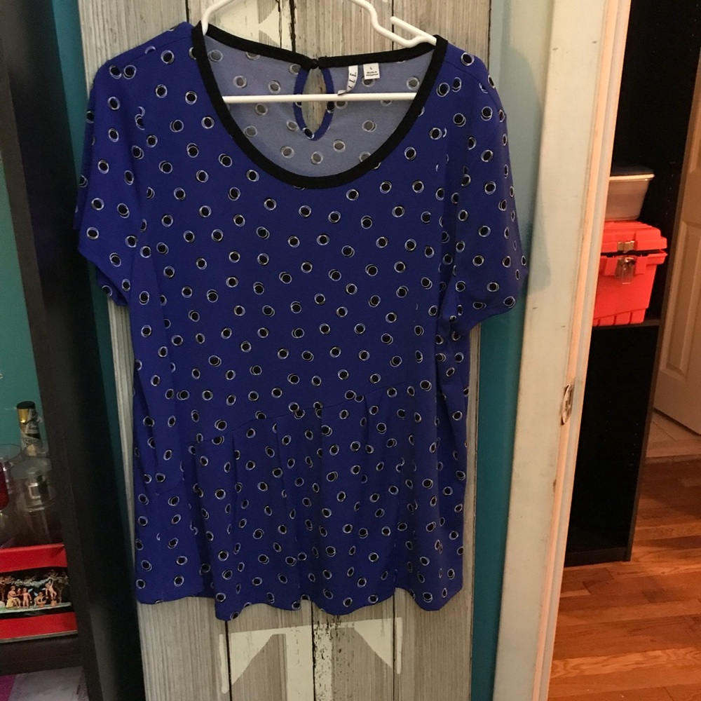 Royal blue peplum style top